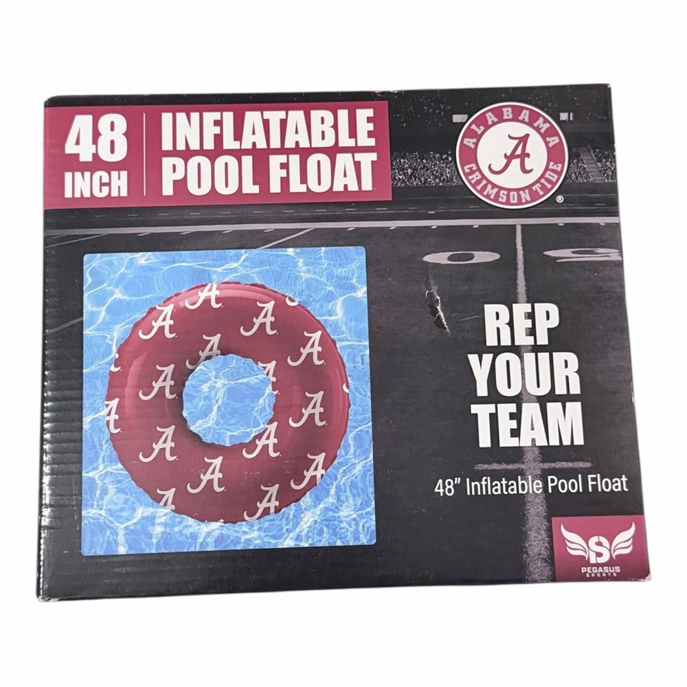 NEW Alabama Crimson Tide 48” Inflatable Pool Ring Officially Licensed - Picture 2 of 5